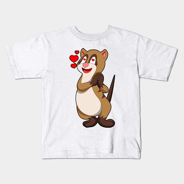 Meerkat with Hearts Kids T-Shirt by Markus Schnabel